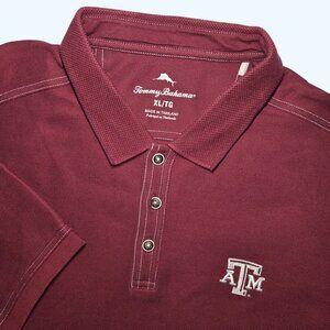 Tommy Bahama Texas A&M Aggies Polo Shirt Mens XL Maroon NCAA University